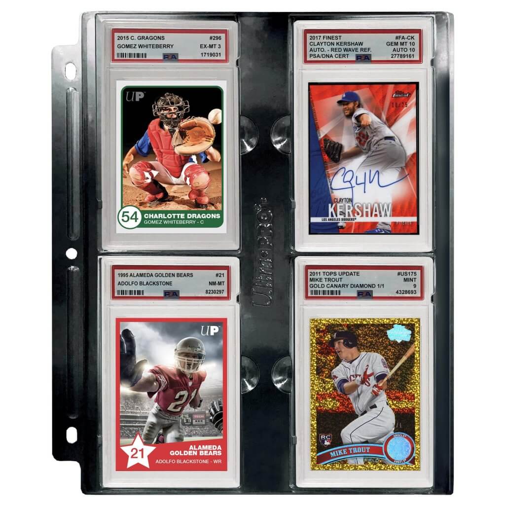 Ultra Pro 4-Pocket Page (1ct) for Graded PSA Slabs - BLACK