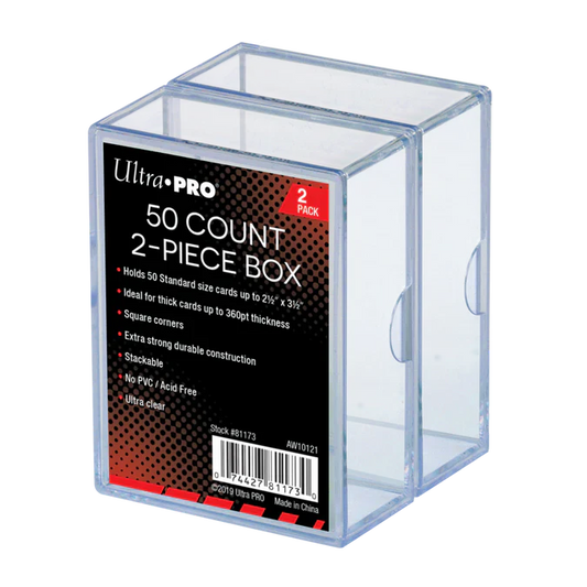 Ultra Pro 2-Piece 50-Count Clear Card Boxes (2 Pack)